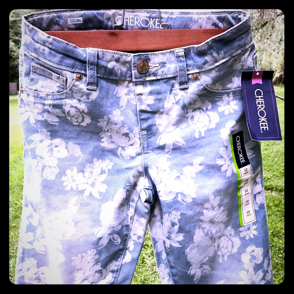 Cherokee Girls floral Jeggings Size 12
